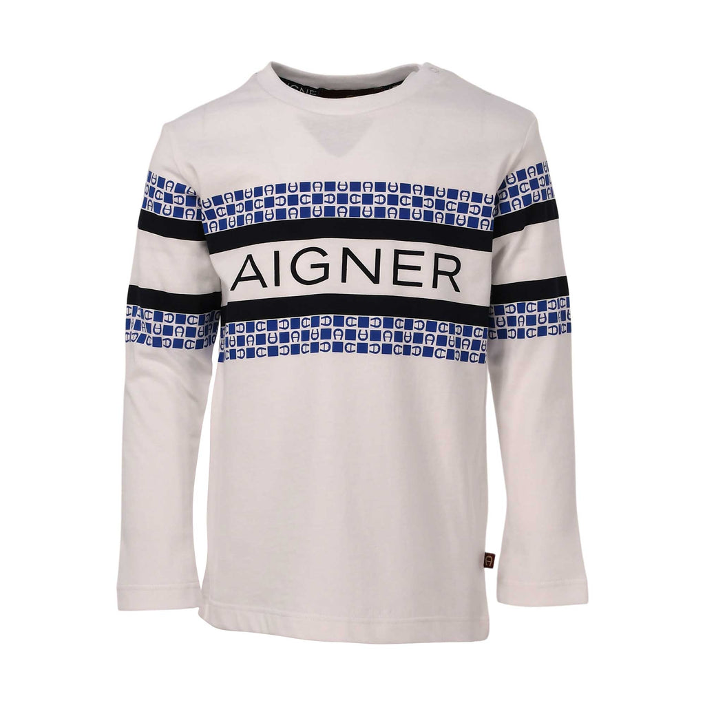 Aigner Kids Blue Logo Print T-Shirt