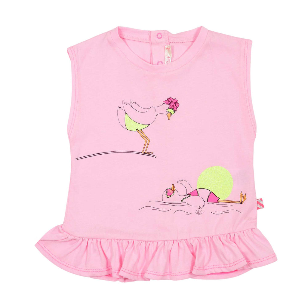 Billieblush Kids Pink Ruffle Detail T-Shirt