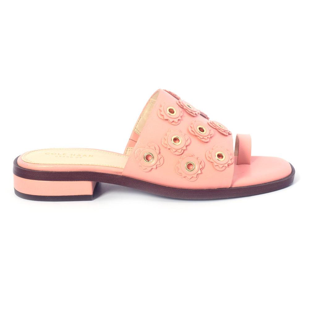 Cole Haan Carly Floral Sandal Coral Almond Leather