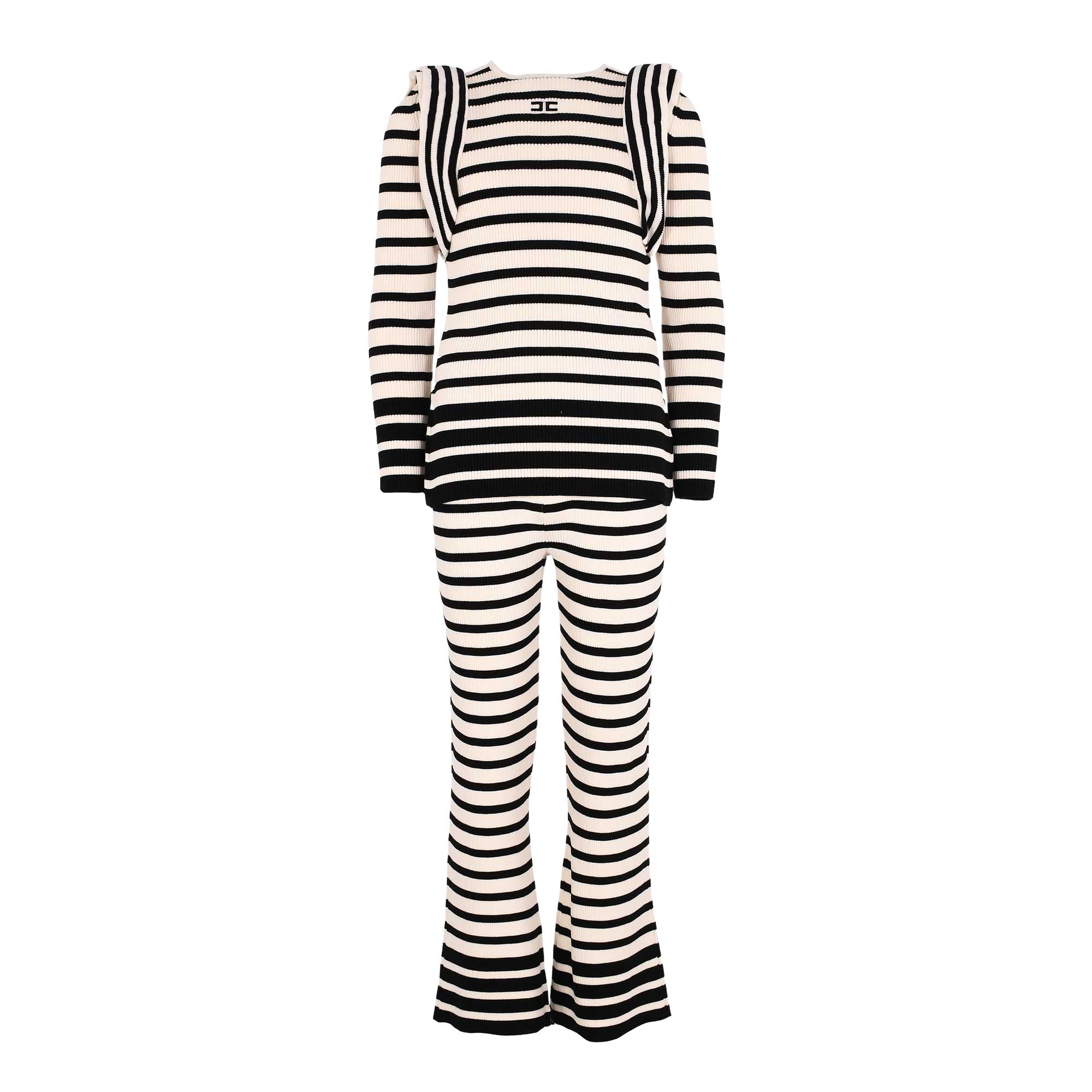 Elisabetta Franchi Kids Set Top & Trousers White & Black