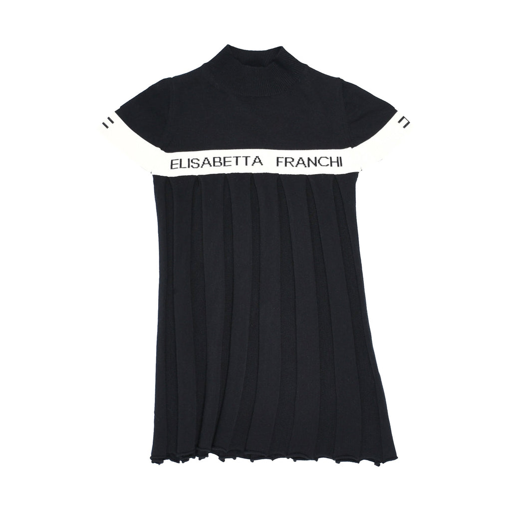 Elisabetta Franchi Kids Girl's Logo Print Black Dress