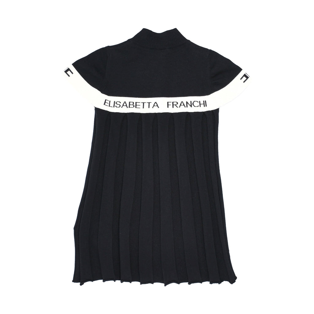 Elisabetta Franchi Kids Girl's Logo Print Black Dress