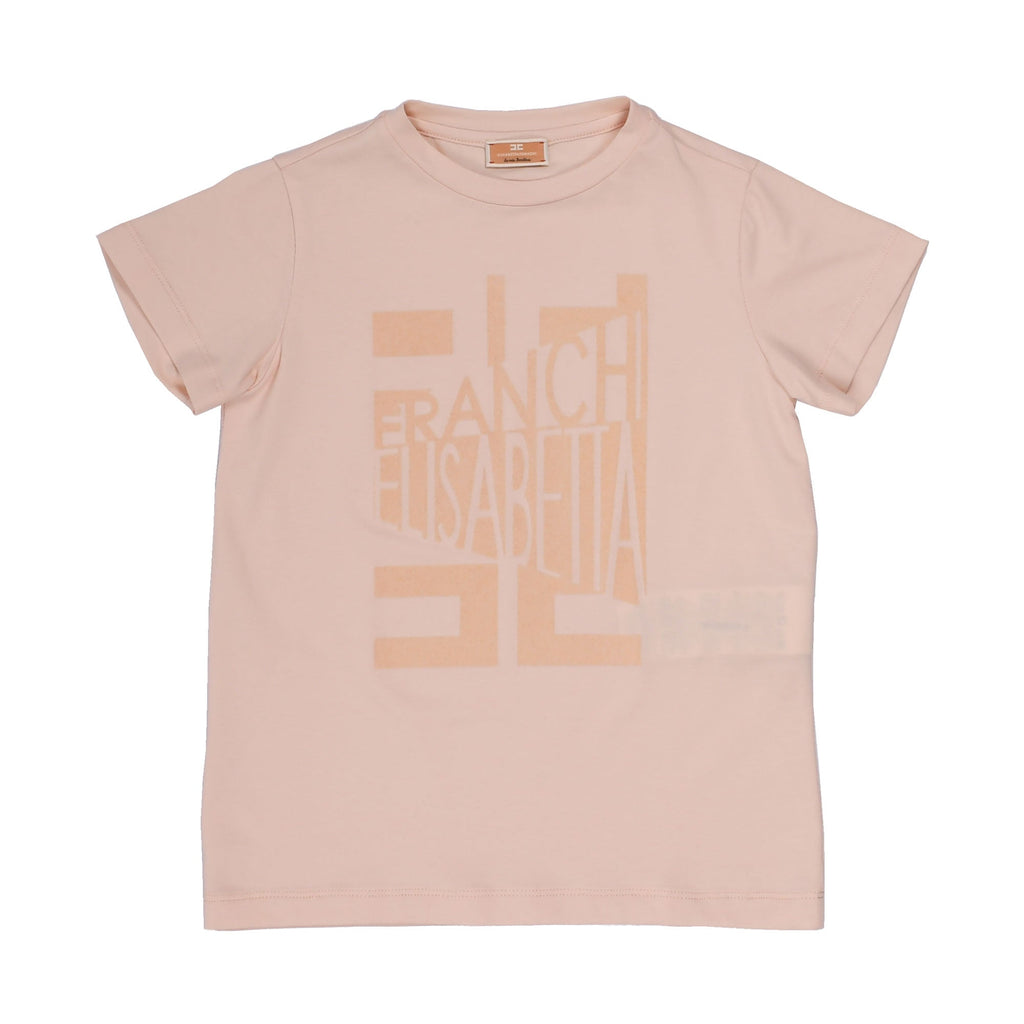 Elisabetta Franchi Kids Logo Print Pink T-Shirt