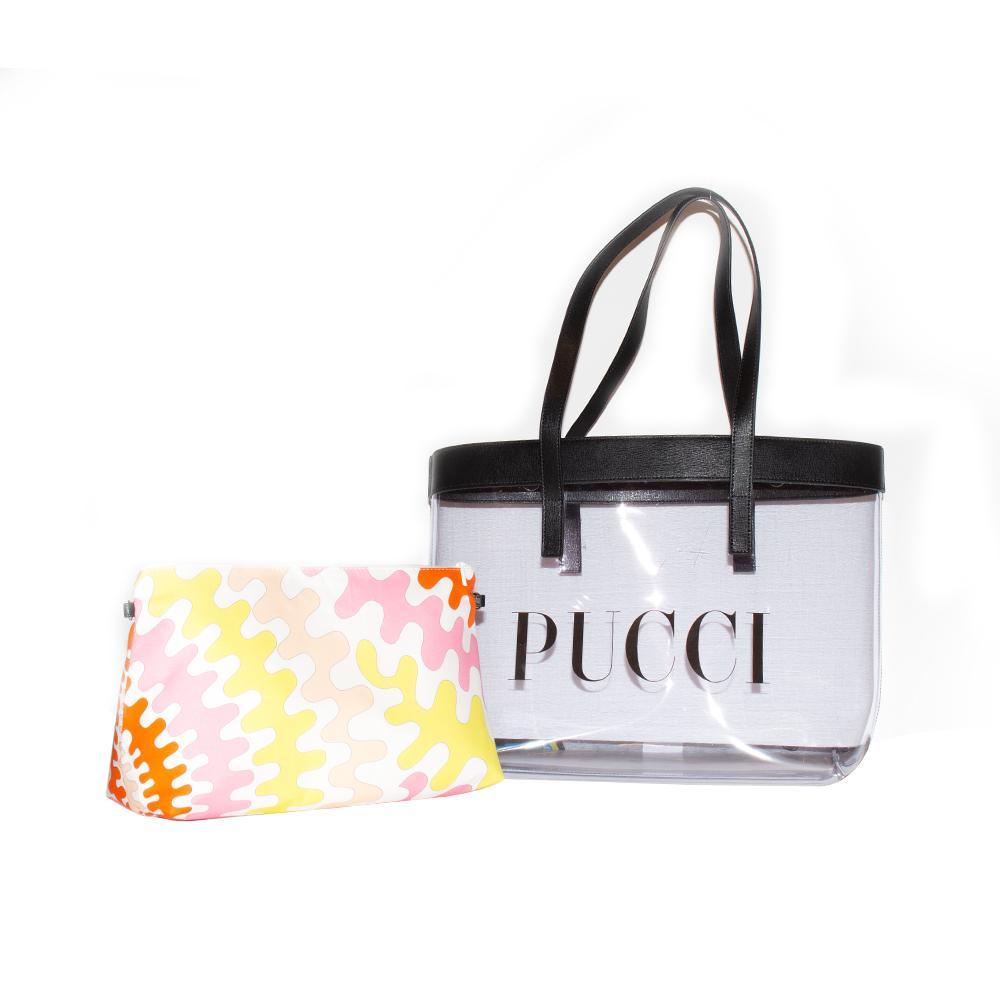 Emilio Pucci Clear Logo Printed Shoulder Bag
