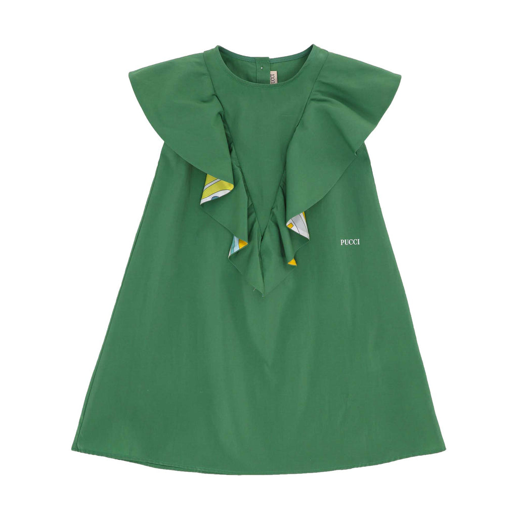 Emilio Pucci Ruffled Trim Green Dress SS22