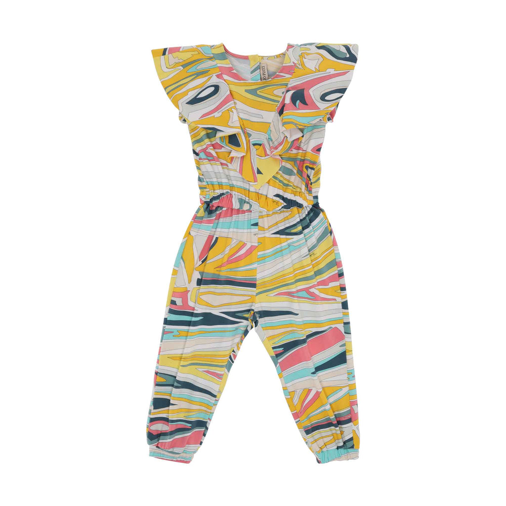 Emilio Pucci Green Lance Jumpsuit For Girls SS22