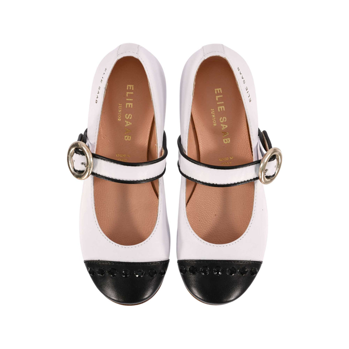 Elie Saab Kids Gilr's White and Black Ballerina