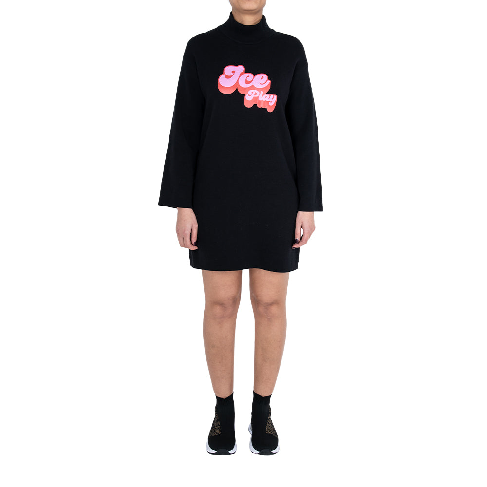 Ice Play Women's Black Knitted Dress