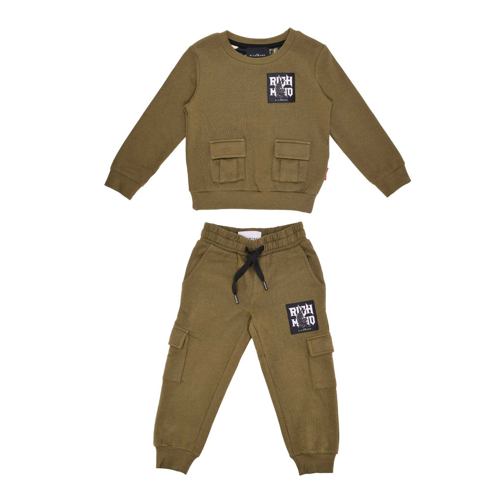 John Richmond Kids Military Green Jogging Suit