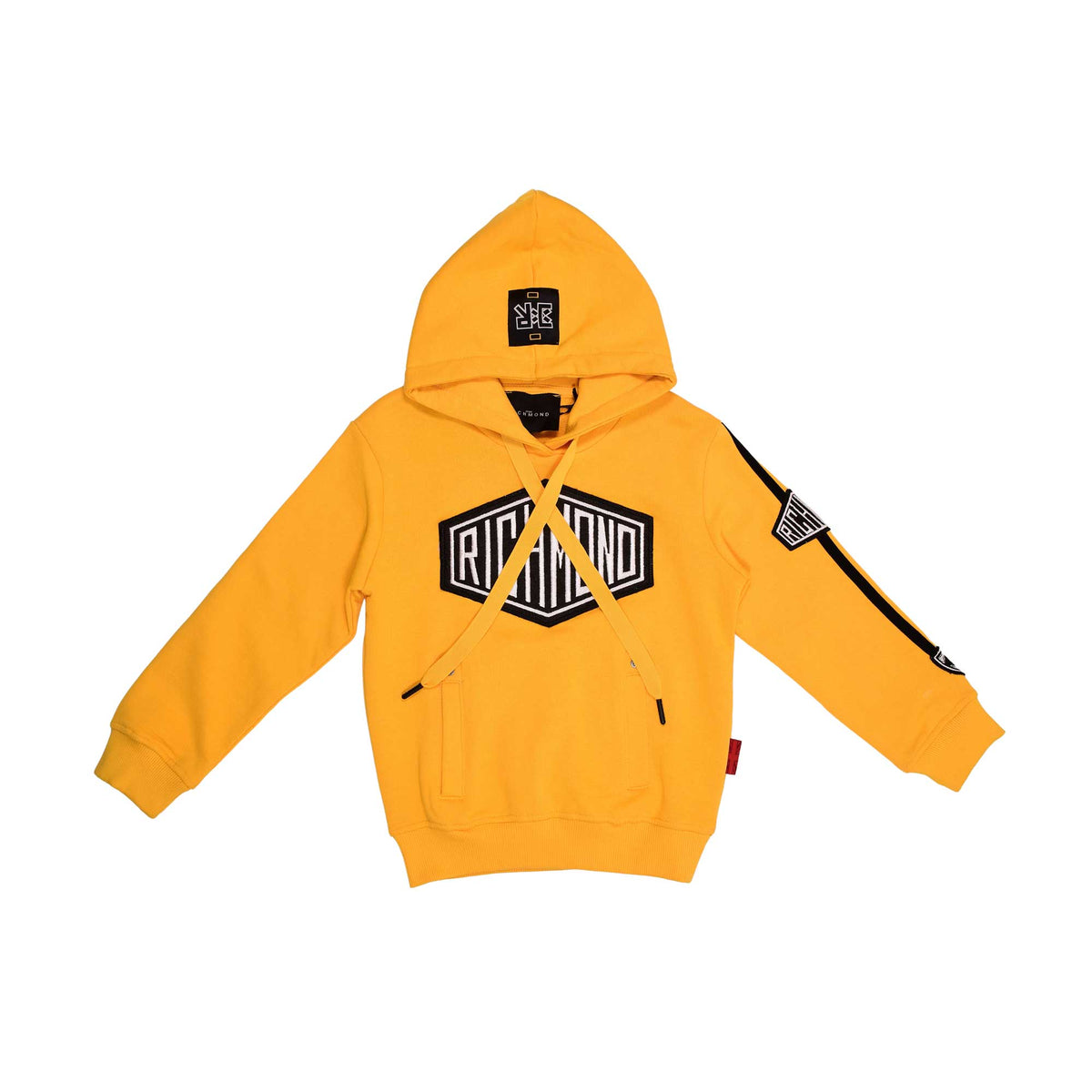 John Richmond Kids Boys Yellow Logo Hooded Sweatshirt