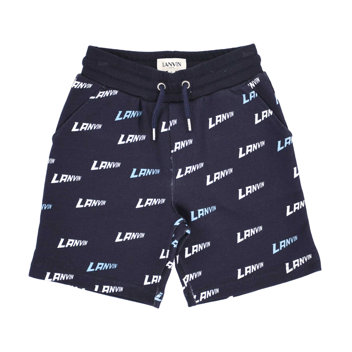 Lanvin Kids Logo Print  Navy Blue Bermuda SS22
