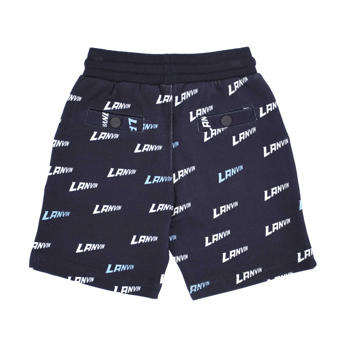 Lanvin Kids Logo Print  Navy Blue Bermuda SS22