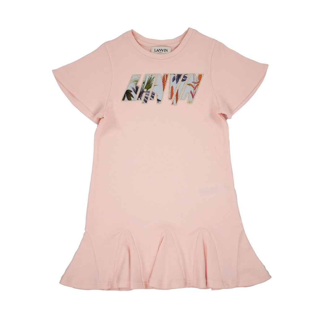 Lanvin Kids Tropical Applique Pink Dress