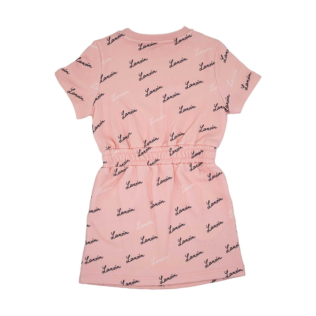 Lanvin Kids Logo Print Pink T-Shirt Dress