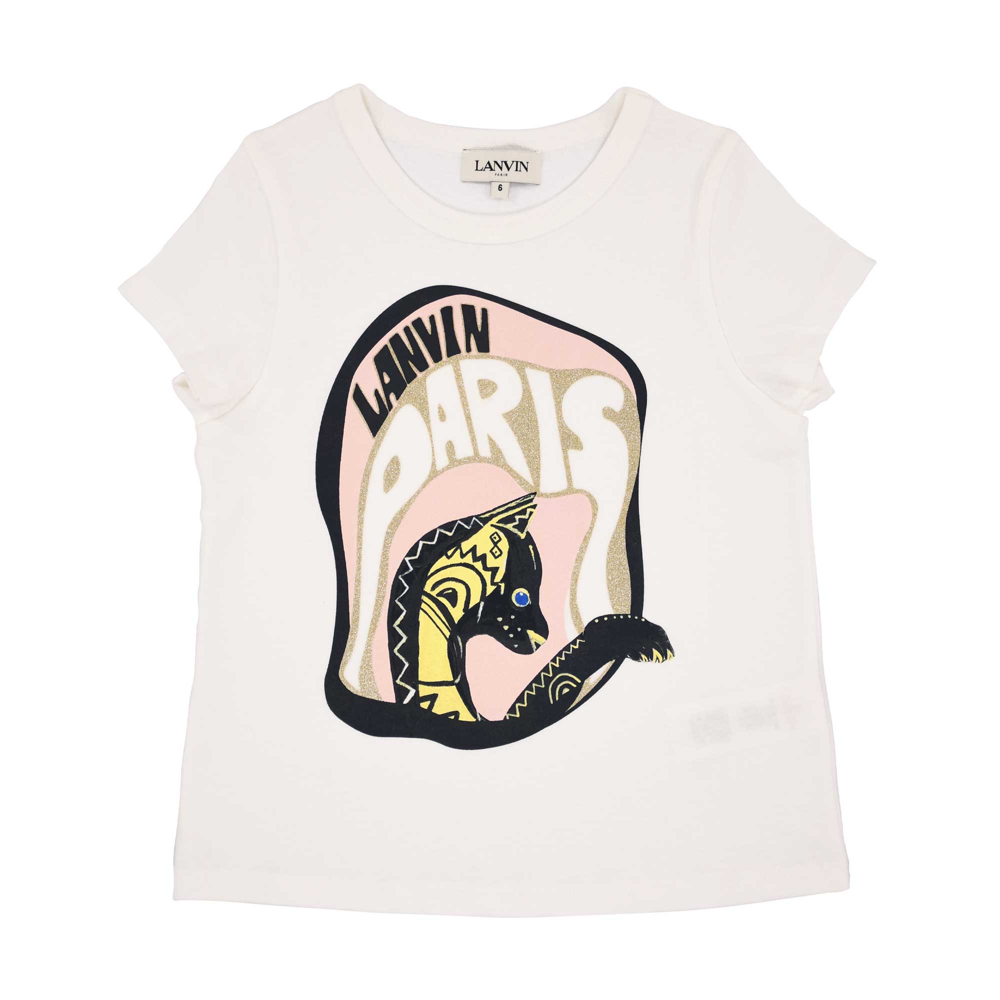 Lanvin Logo Print White T-Shirt For Kids SS22