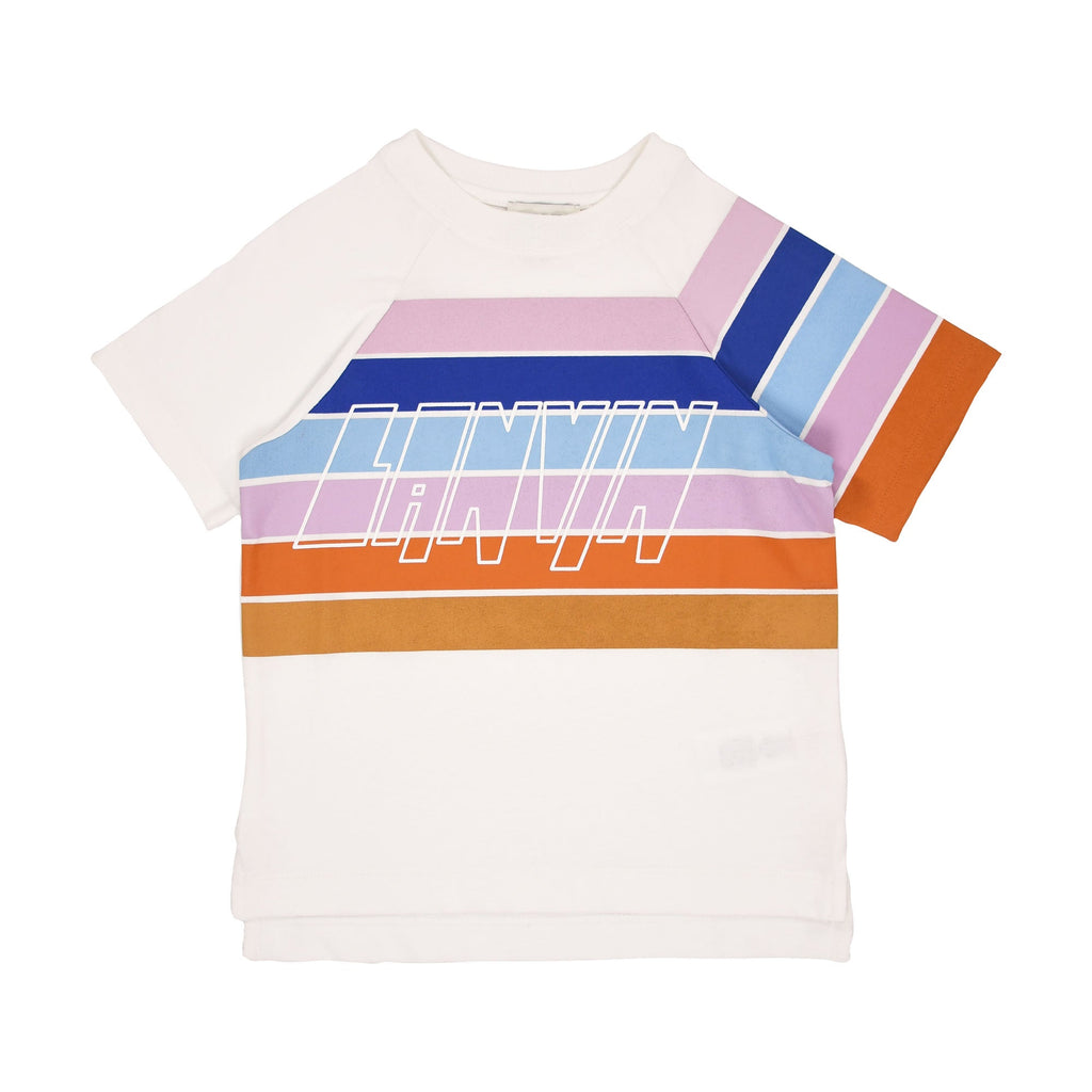 Lanvin Kids Striped White T-Shirt SS22