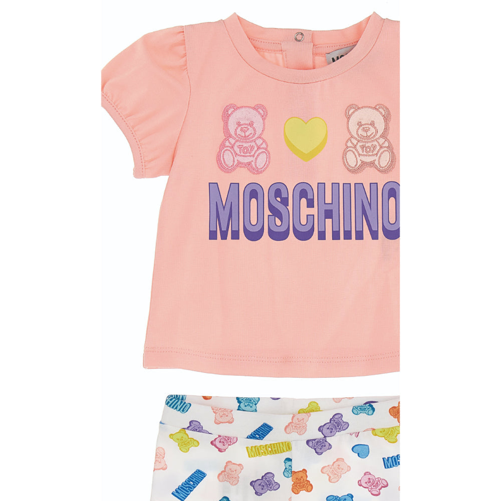 Moschino White Toy Kindies Set T-Shirt & Leggings