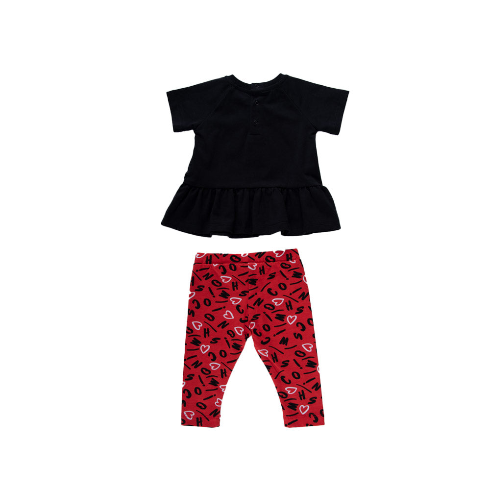 Moschino Letter & Heart T-Shirt & Leggings Set