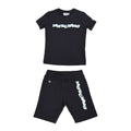 Moschino Kids Teen Logo Print Black T-Shirt and Short Set