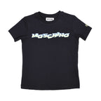 Moschino Kids Teen Logo Print Black T-Shirt and Short Set