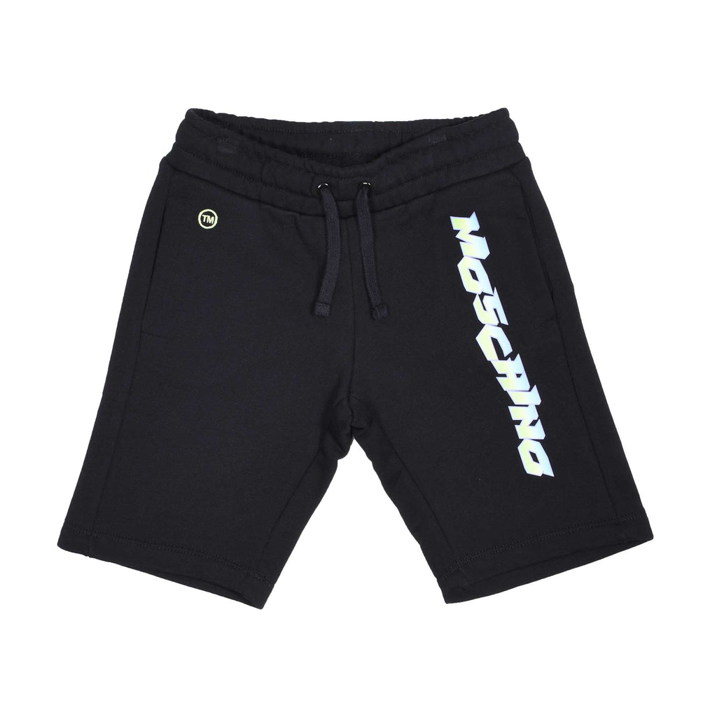 Moschino Kids Teen Logo Print Black T-Shirt and Short Set