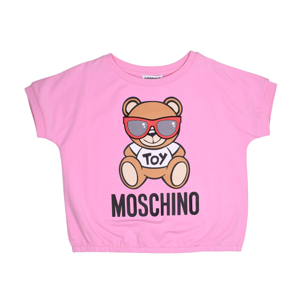 Moschino Kids Teddy Logo Pink T-Shirt and Short Set