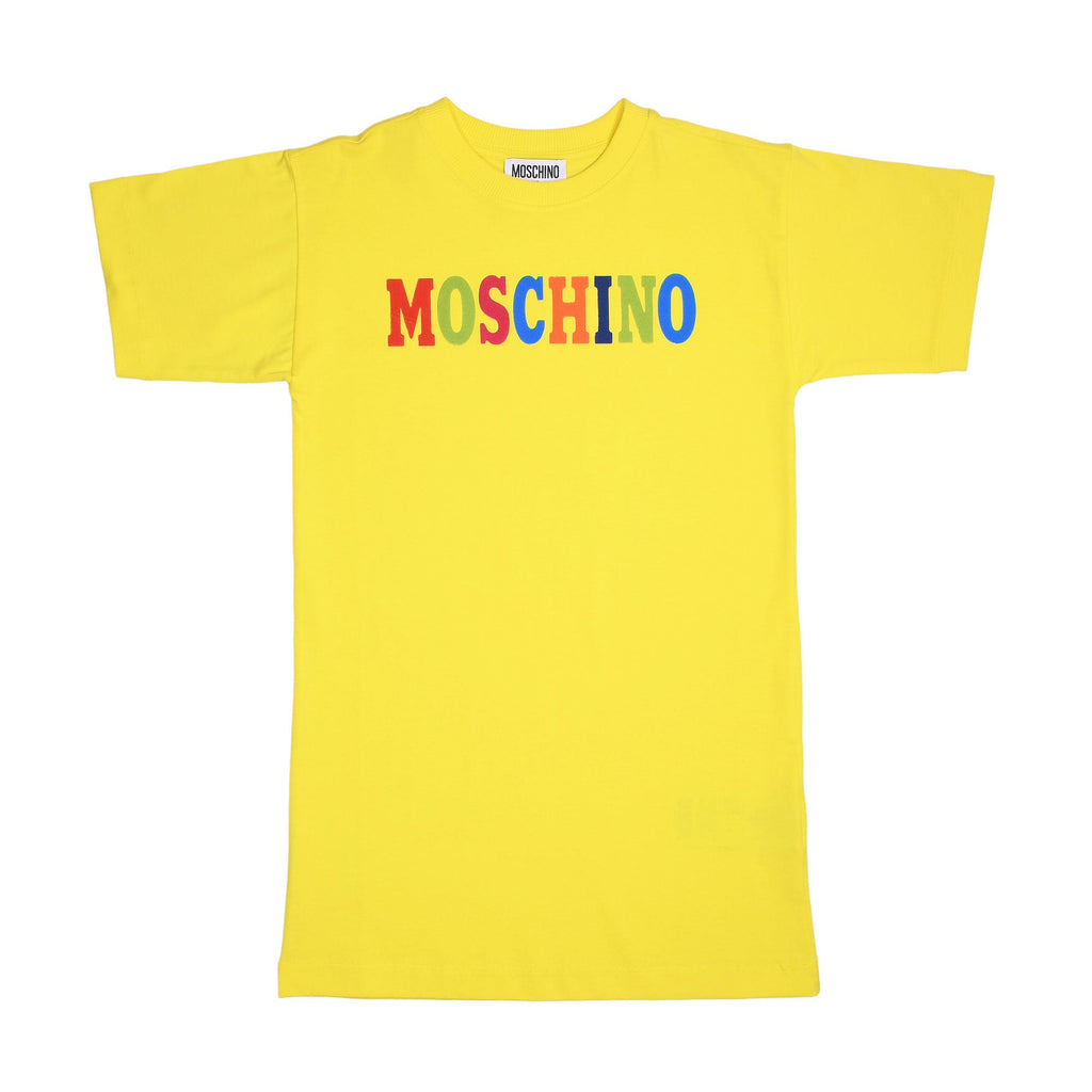Moschino Kids Logo Print Yellow Dress