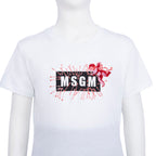 MSGM Kids تيشيرت باللون الأبيض / الأزرق البودرة