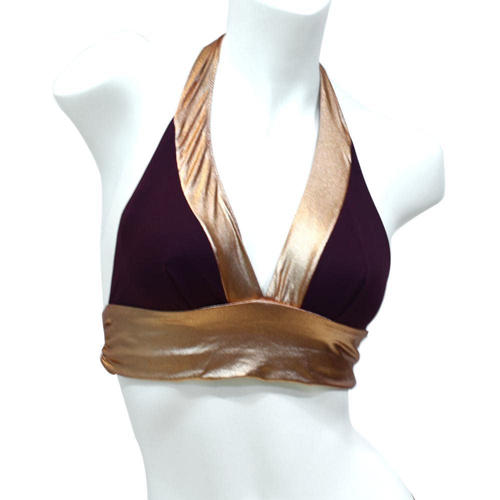 Room 24 Katie Halter Swimwear Metallic Copper