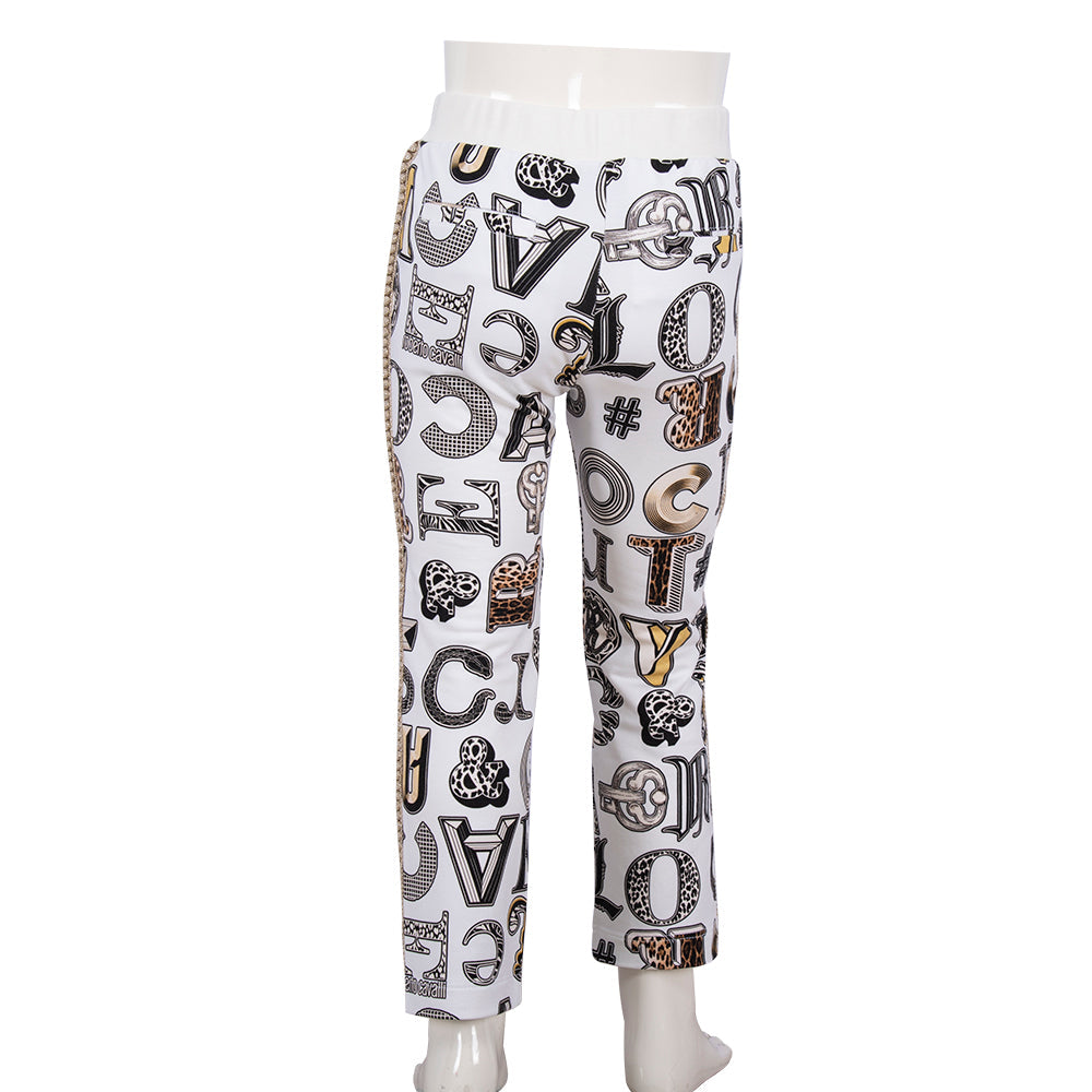 Roberto Cavalli Beige and White Jogging Trousers
