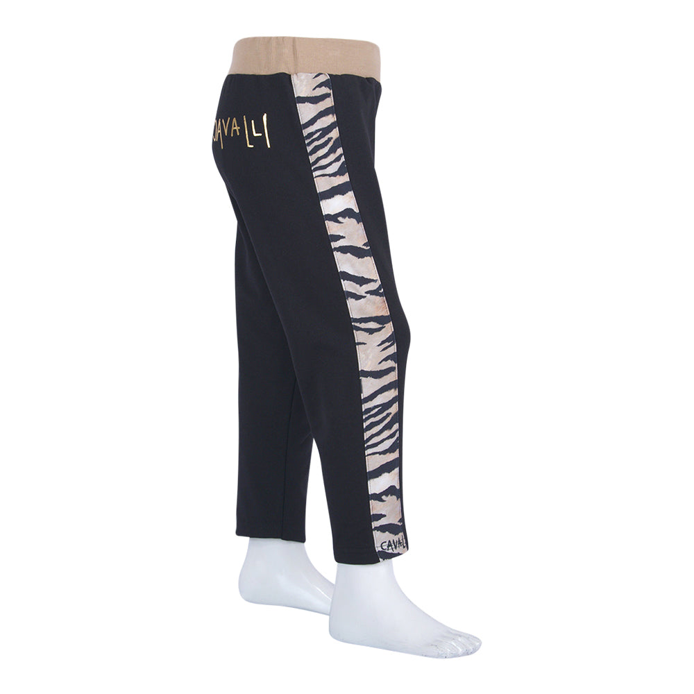 Roberto Cavalli Black & Multicolor Leggings