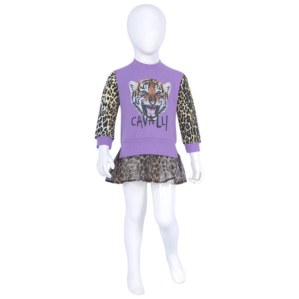 Roberto Cavalli Lilac & Multicolor Dress