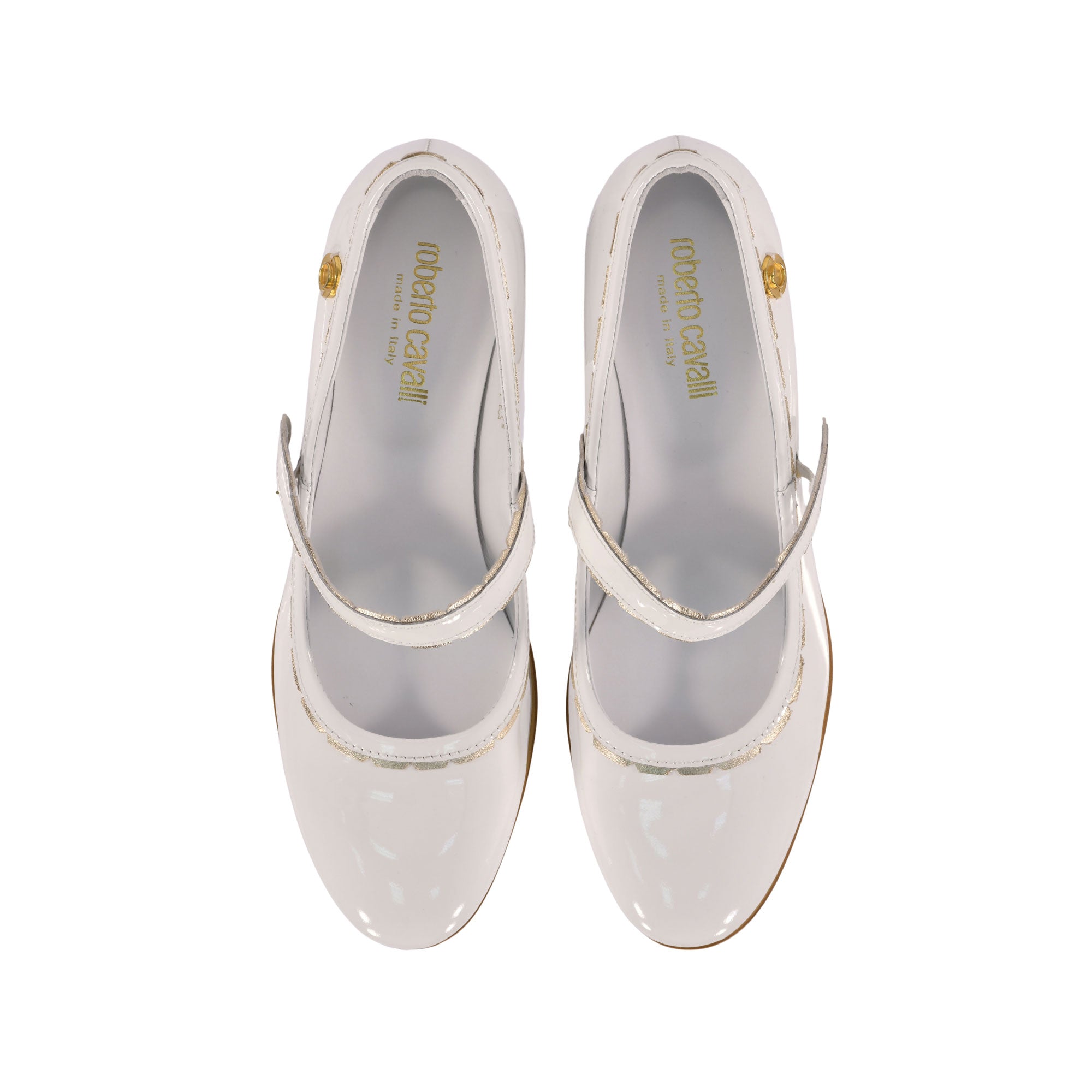 Roberto Cavalli Kids Girl's White Gold-Tone Ballerina