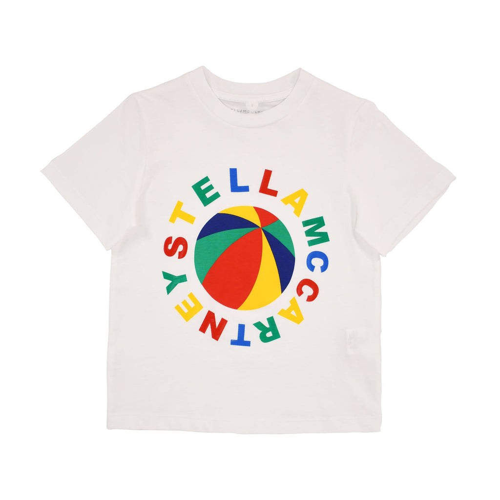 Stella McCartney Kids Logo Print White T-Shirt SS22