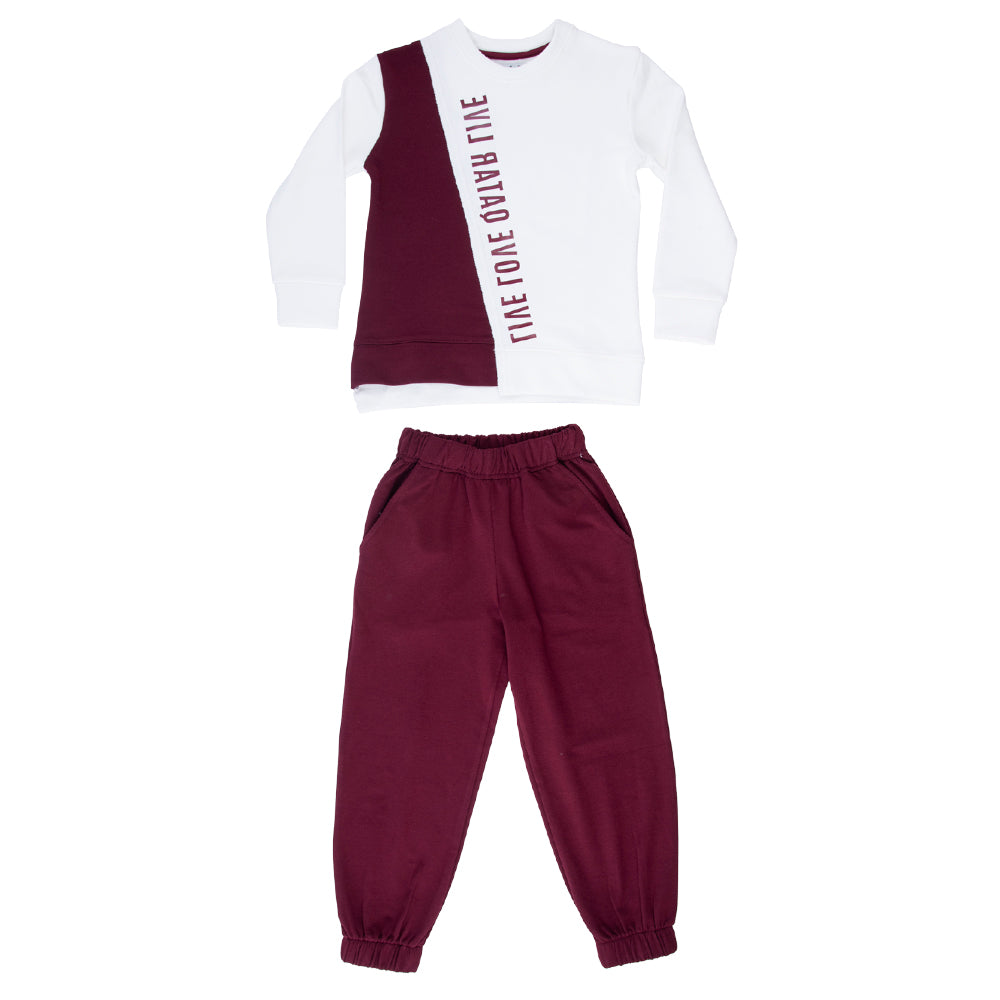 Sofya Qatar Bordeaux Jogging Suit