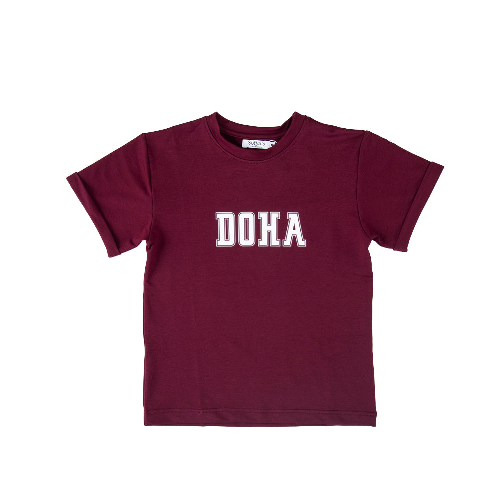 Sofya Qatar Bordeaux T-Shirt