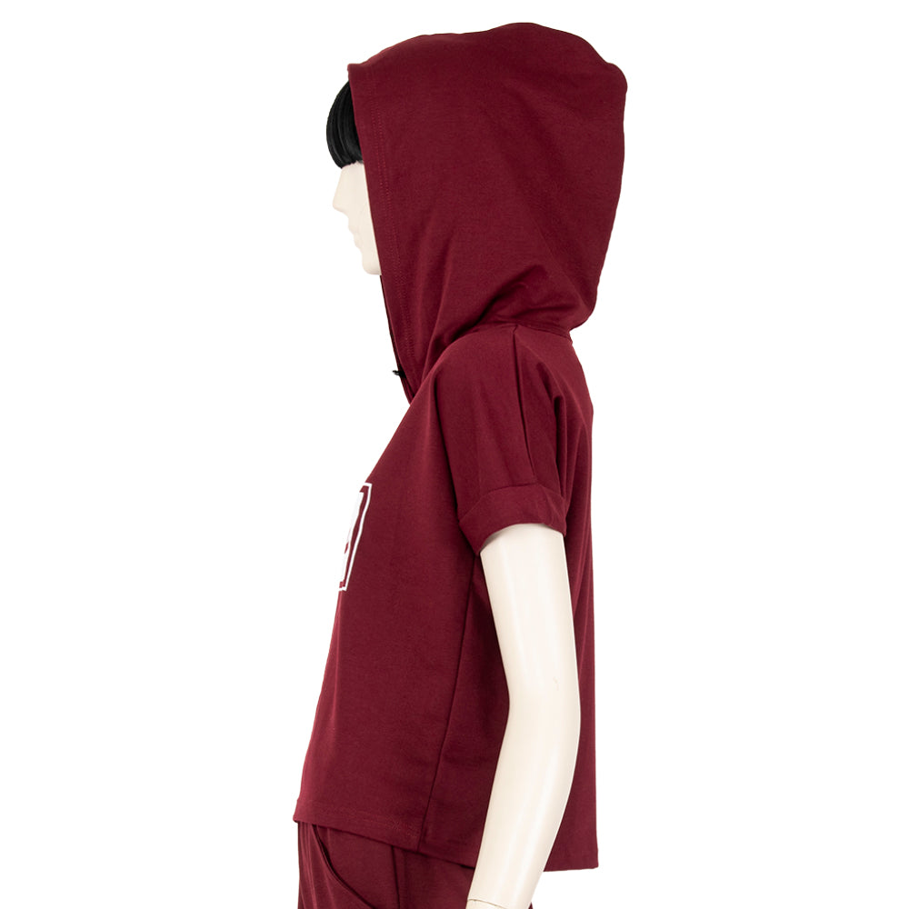 Sofya Women's Bordeaux T-Shirt With Hoodies
