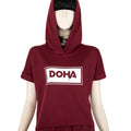 Sofya Women's Bordeaux T-Shirt With Hoodies