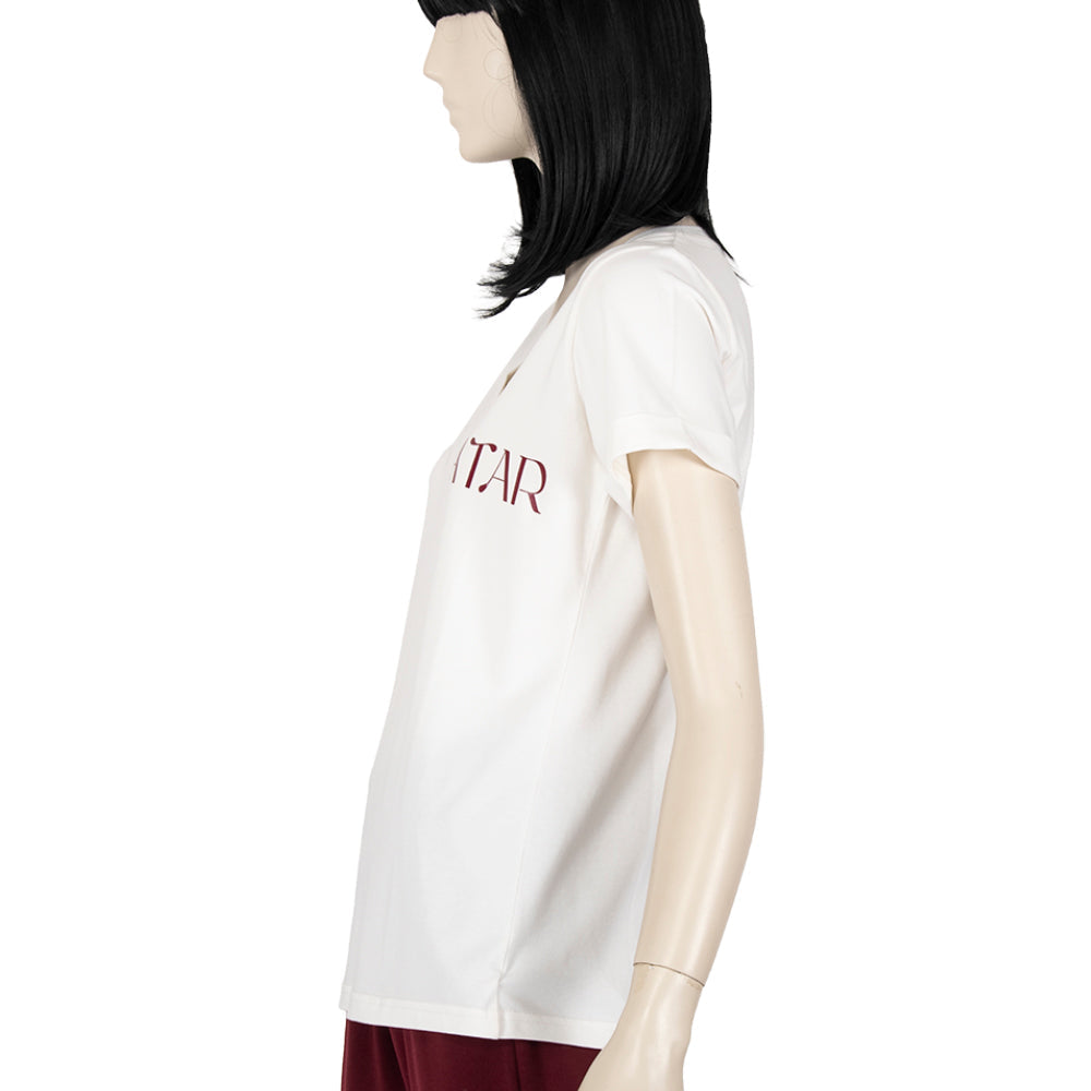 Sofya Women's White  V Shape T-Shirt