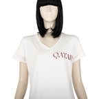 Sofya Women's White  V Shape T-Shirt