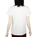 Sofya Women's White Round Neck T-Shirt  TB0031