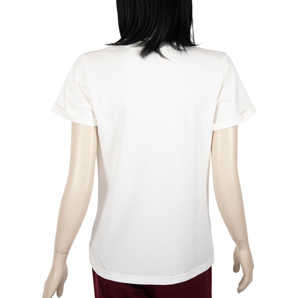Sofya Women's White Round Neck T-Shirt  TB0031