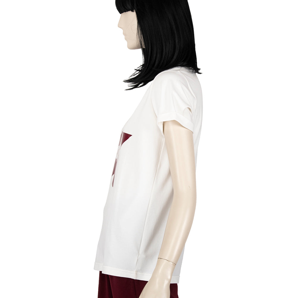 Sofya Women's White Round Neck T-Shirt  TB0031