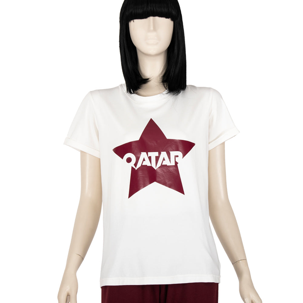 Sofya Women's White Round Neck T-Shirt  TB0031