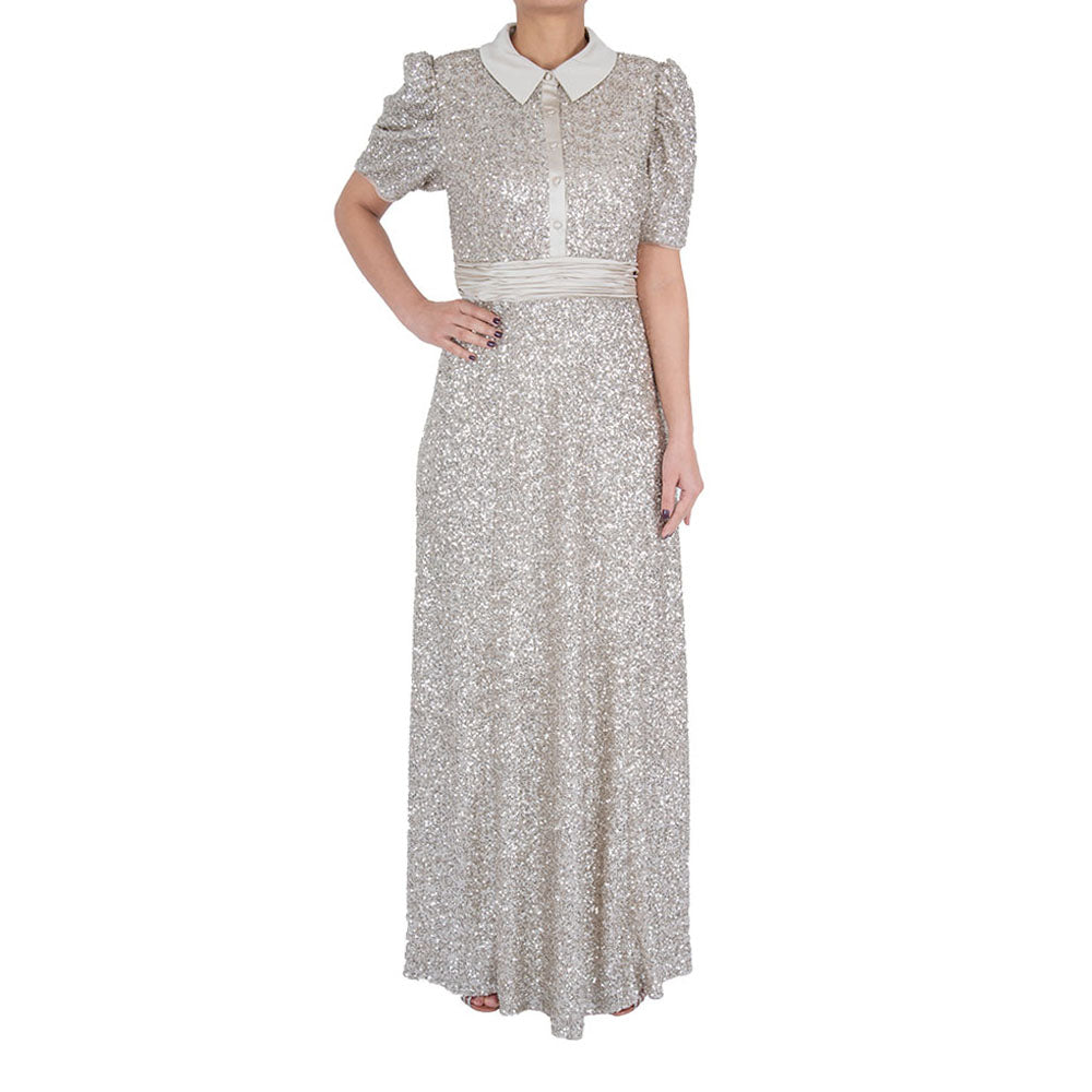 Theia Phoebe Sequin Shirt  Gown