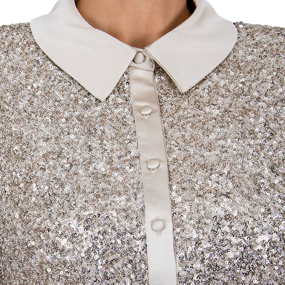 Theia Phoebe Sequin Shirt  Gown