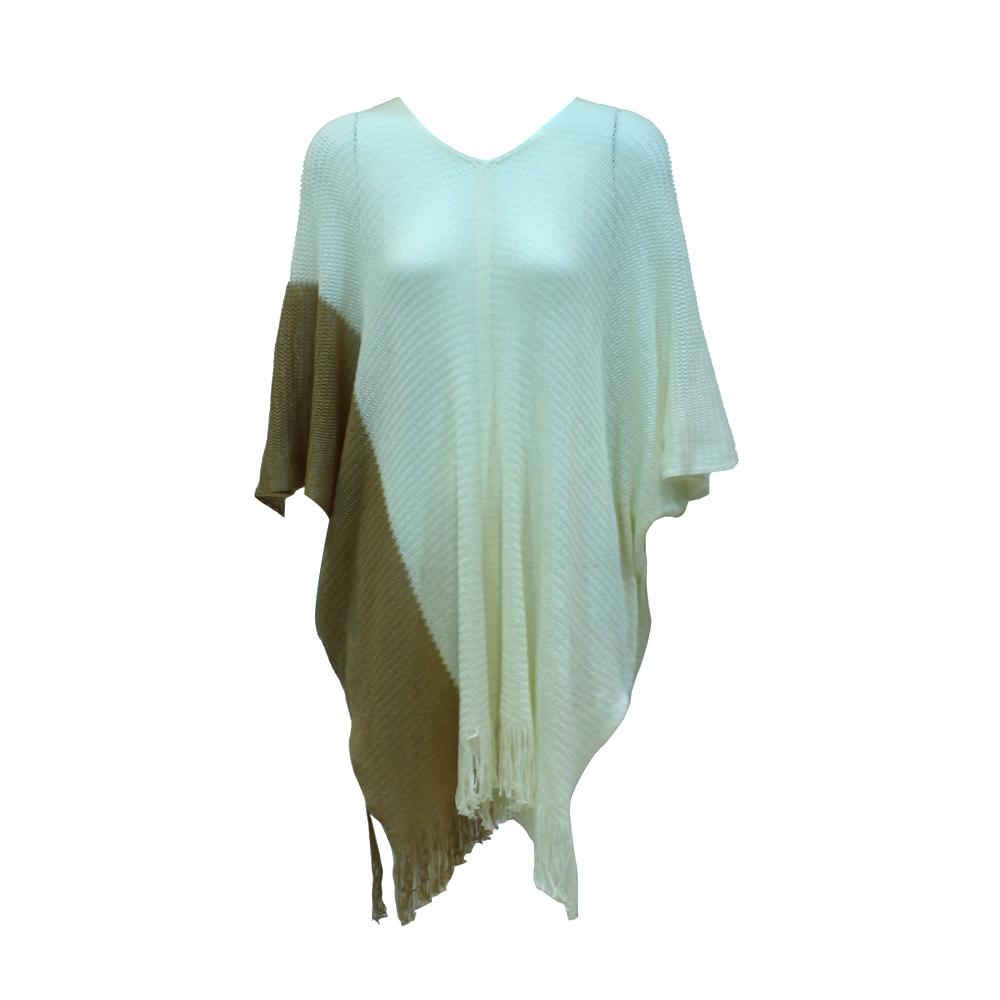 Twinset Knitted Cape Ivory/Sandstone O/S Size O/S Ivory/Sandstone
