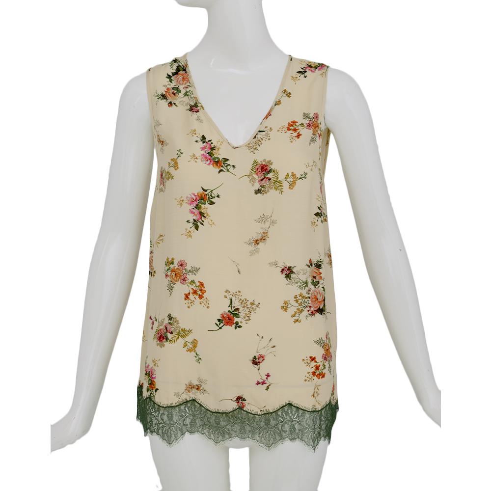 Twinset Sleeveless Top Nude/ Floral Small