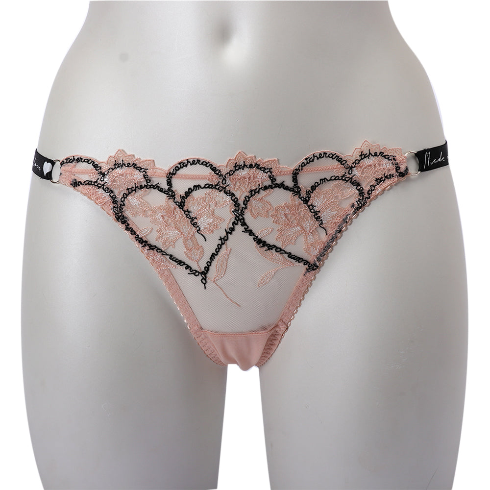 Twinset Floral Tulle G-String With Heart Pattern