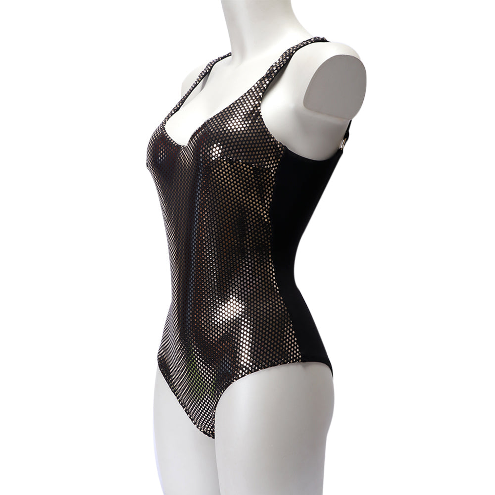 Twinset One-Piece Swimsuit With Laminated Polka Dots